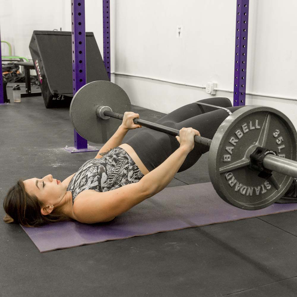 Barbell Hip Thrust + Barbell Glute Bridge with Booty Bands