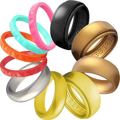 7 Color Silicone Rubber Wedding Ring Rubber Band for Men Women Comfortable Fit 